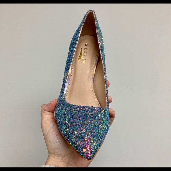 Beautiful Glittery Glaze Multicolored Pumps - Picture 4 of 8